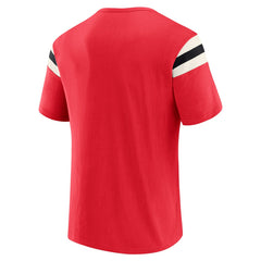 Cincinnati Reds Darius Rucker Collection Distressed Sleeve Stripe T-Shirt - Red