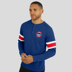 Chicago Cubs Darius Rucker Collection Waffle-Knit Raglan Long Sleeve Henley T-Shirt - Royal