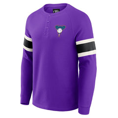 Arizona Diamondbacks Darius Rucker Collection Waffle-Knit Raglan Long Sleeve Henley T-Shirt - Purple