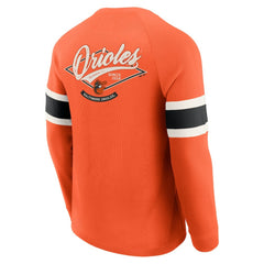 Baltimore Orioles Darius Rucker Collection Waffle-Knit Raglan Long Sleeve Henley T-Shirt - Orange