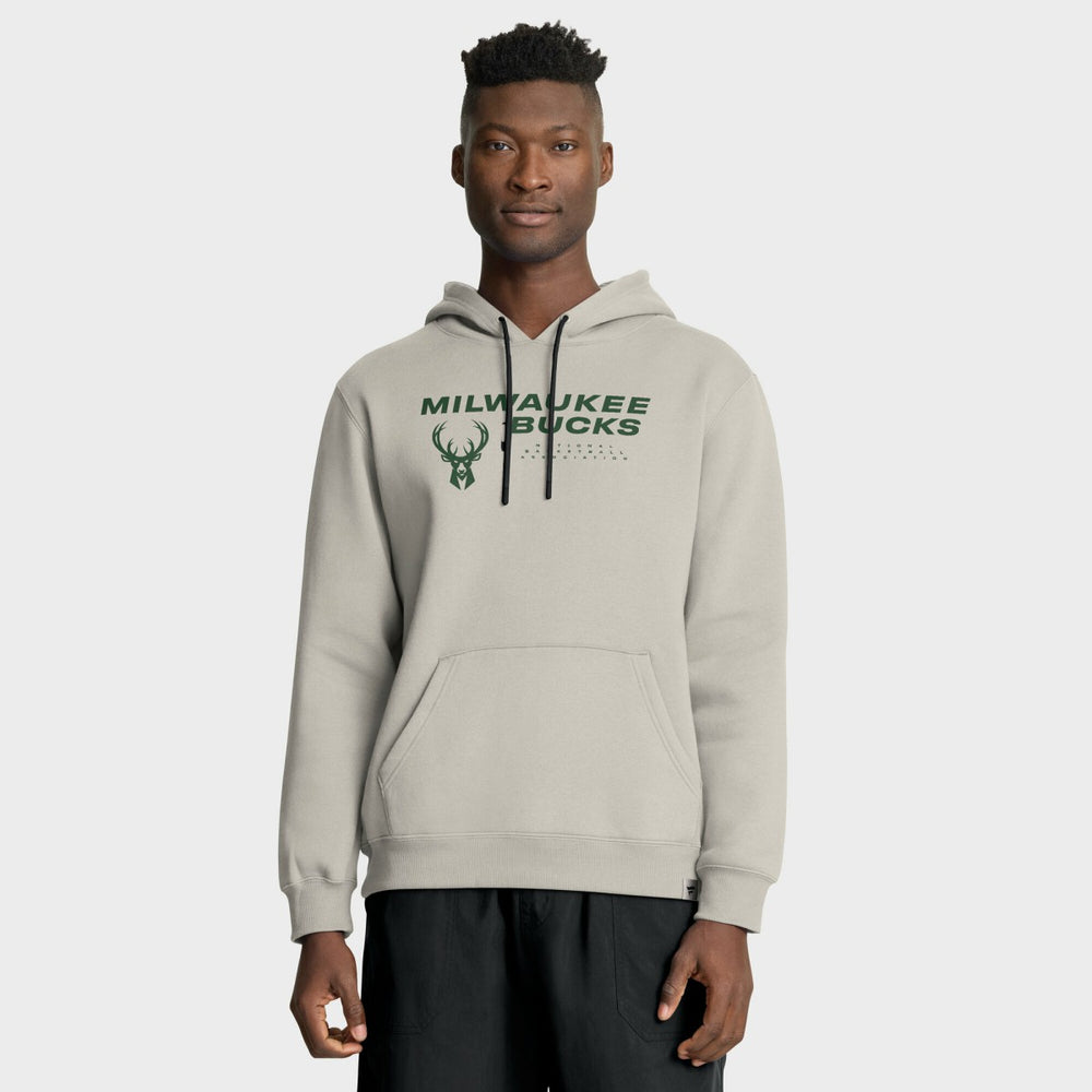 Milwaukee Bucks Crossover Collection Blocked Shot Premium Pullover Hoodie - Off White | Fanatics shop