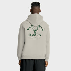 Milwaukee Bucks Crossover Collection Blocked Shot Premium Pullover Hoodie - Off White | Fanatics shop