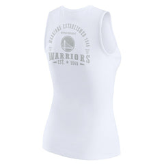 Golden State Warriors WEAR by Erin Andrews Women's Rib-Knit Henley Tank Top sale - White on sale