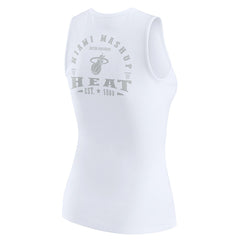 Miami Heat WEAR by Erin Andrews Women's Rib-Knit Henley Tank Top - White discount