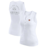 New York Knicks WEAR by Erin Andrews Women's Rib-Knit Henley Tank Top - White for sale