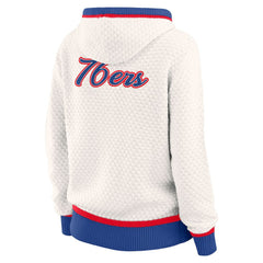 Philadelphia 76ers WEAR by Erin Andrews Women's Plus Size Hoodie Sweater - Cream online