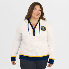 Denver Nuggets WEAR by Erin Andrews Women's Plus Size Hoodie Sweater sale - Cream online