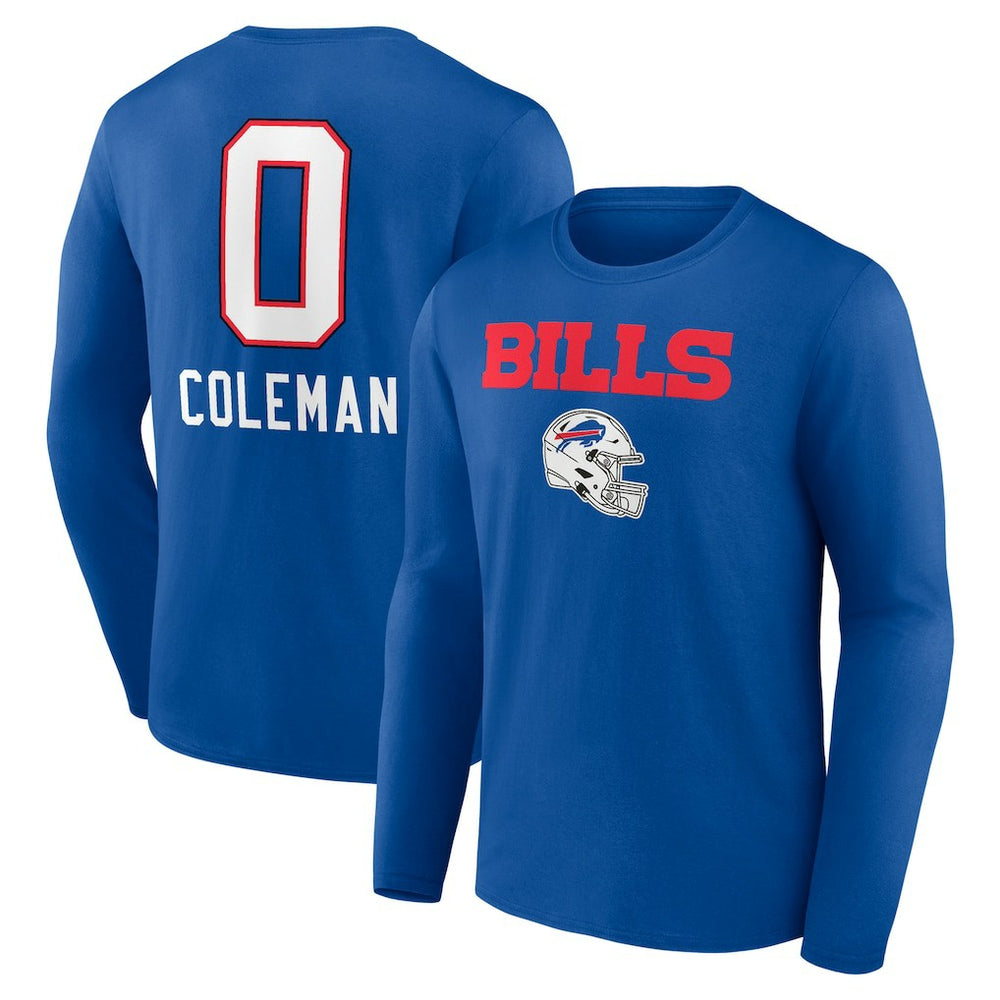 NFL Buffalo Bills Keon Coleman Team Wordmark Name & Number Long Sleeve T-Shirt