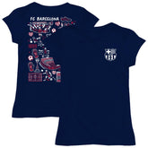Barcelona Vive La Fete Girls Youth Color Badge Fitted T-Shirt / Soccer Discount