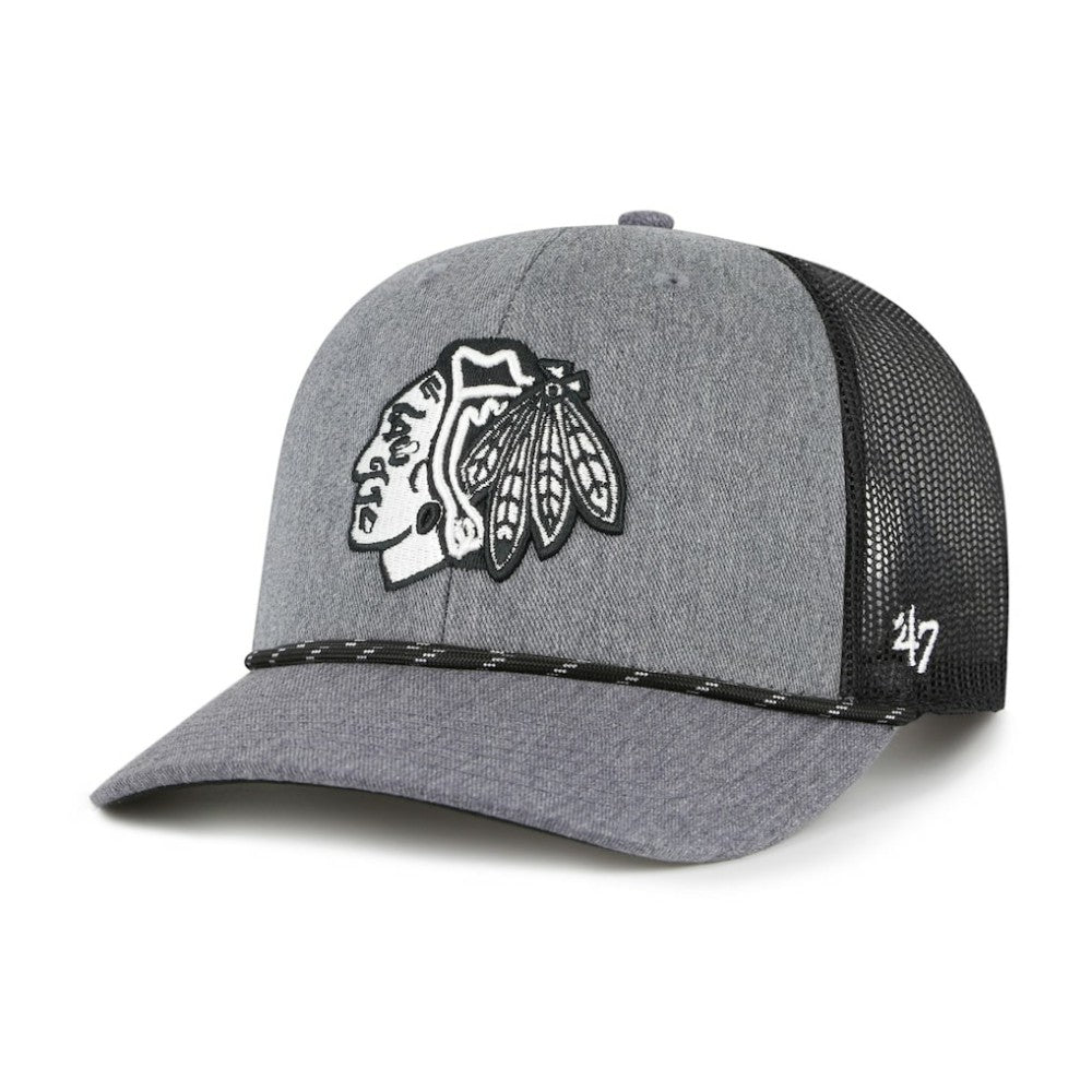Chicago Blackhawks '47 Carbon Rope Trucker Adjustable Hat