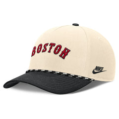 Boston Red Sox Cooperstown Collection Rise Adjustable Hat - Natural/Black | Nike