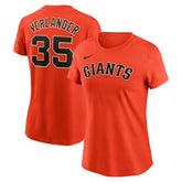 Justin Verlander San Francisco Giants Women's Cooperstown Collection Fuse Name & Number T-Shirt - Orange | Nike