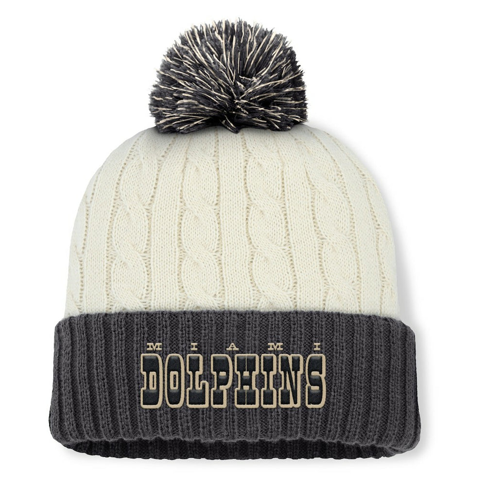 NFL Miami Dolphins Women's Coaxial Cuffed Knit Hat with Pom