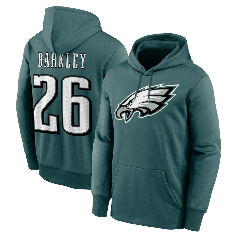 NFL Philadelphia Eagles Saquon Barkley Player Name & Number Therma Hoodie