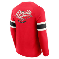 New Jersey Devils Darius Rucker Collection by Fanatics Waffle-Knit Raglan Long Sleeve Henley T-Shirt