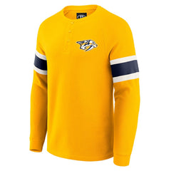 Nashville Predators Darius Rucker Collection by Fanatics Waffle-Knit Raglan Long Sleeve Henley T-Shirt