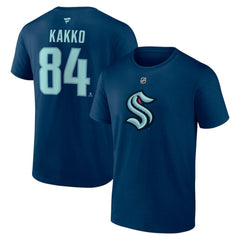 Kaapo Kakko Seattle Kraken Fanatics Authentic Stack Name & Number T-Shirt