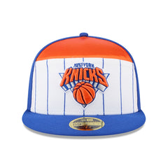 New York Knicks 2025 NBA Tip Off Split Panel 59FIFTY Fitted Hat - White/Blue | New Era for sale