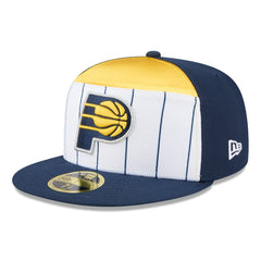 Indiana Pacers 2025 NBA Tip Off Split Panel 59FIFTY Fitted Hat - White/Navy | New Era outlet