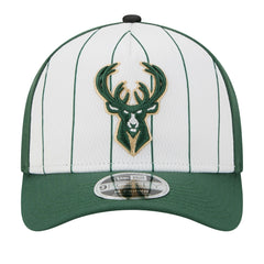 Milwaukee Bucks 2025 NBA Tip Off M-Crown A-Frame 9FORTY Adjustable Hat - White/Hunter Green | New Era sale