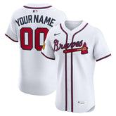 Atlanta Braves Home Elite Sponsor Patch Custom Jersey - White | Nike