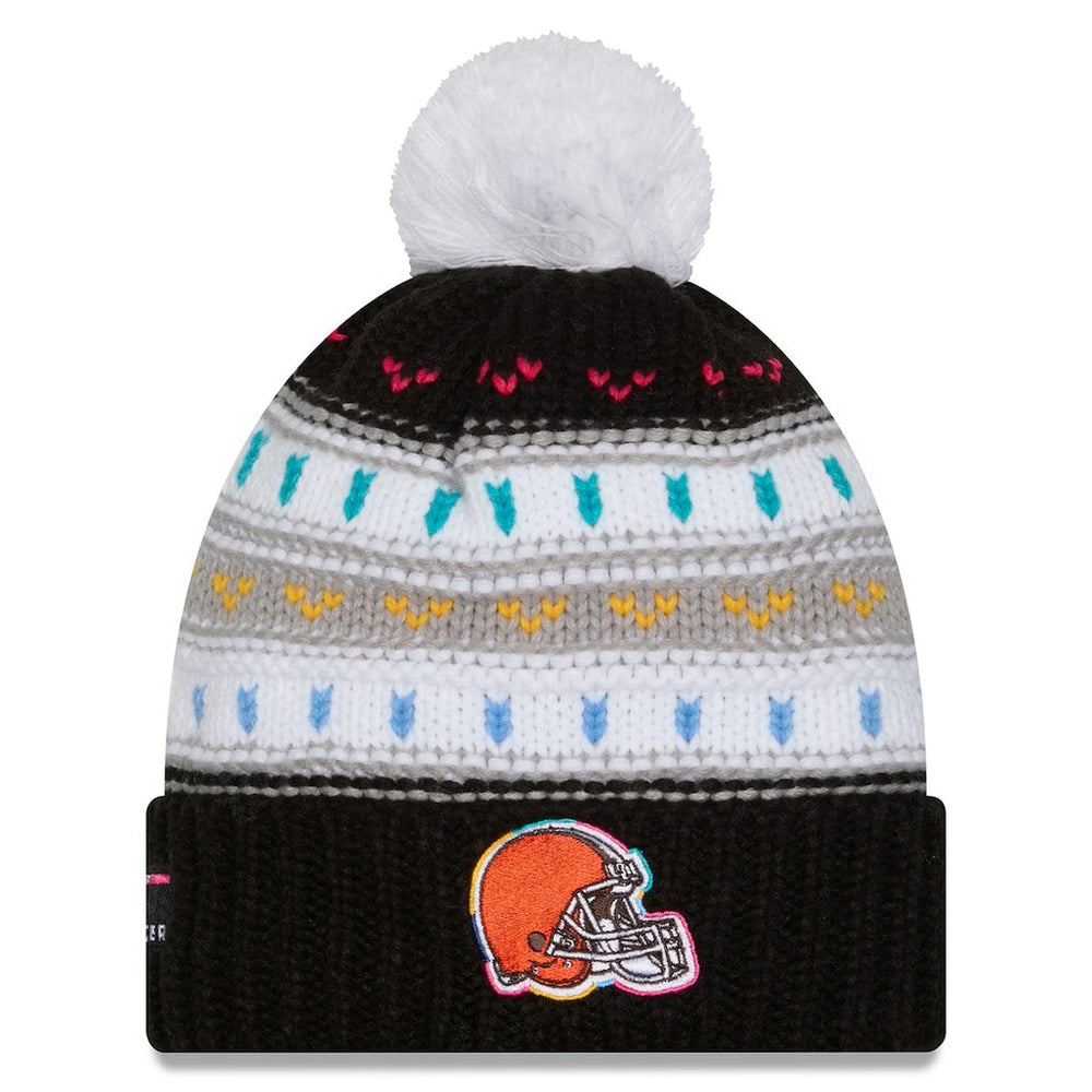 NFL Cleveland Browns Women's 2025 NFL Crucial Catch Cuffed Knit Hat with Pom