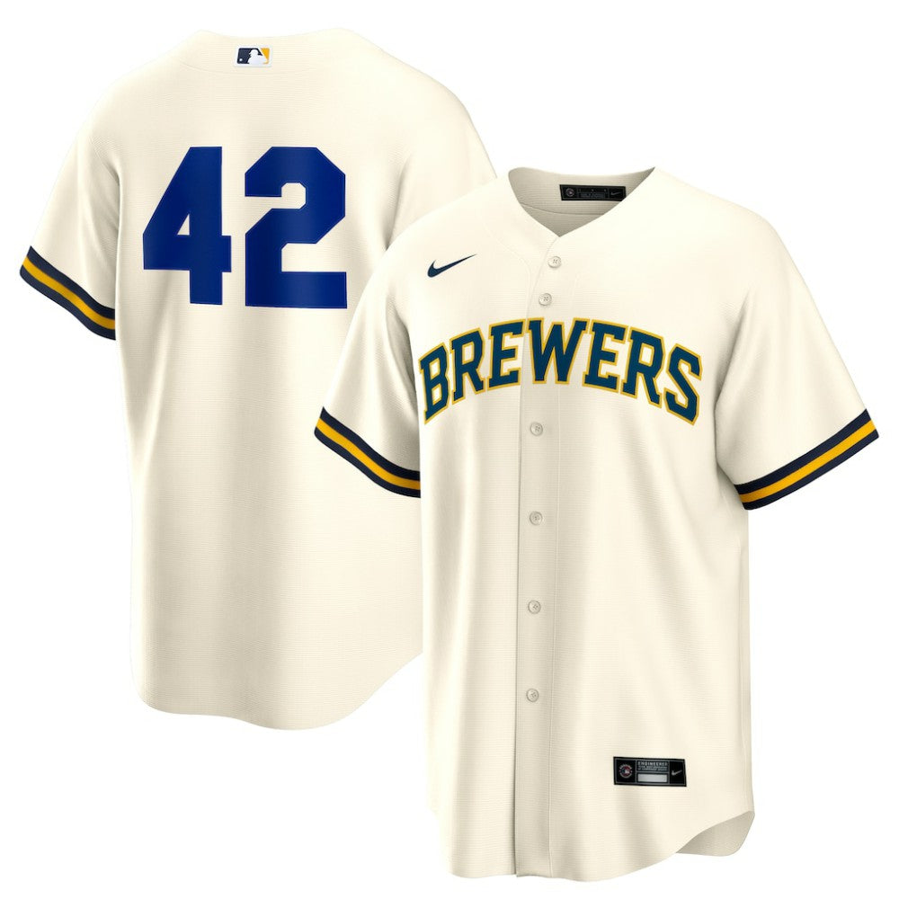 Milwaukee Brewers Home 2025 Jackie Robinson Day Replica Jersey - Cream | Nike