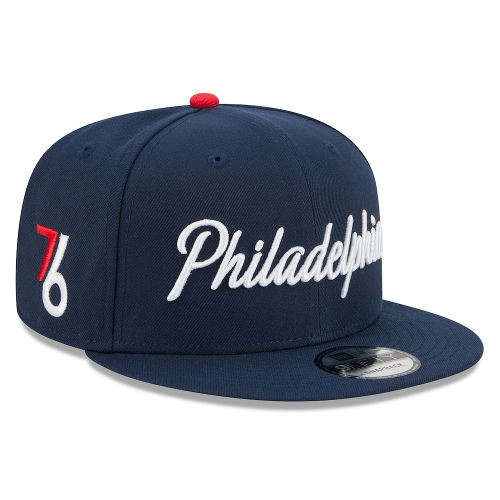 Philadelphia 76ers Youth 2025/26 City Edition 9FIFTY Snapback Hat - Navy | New Era on sale