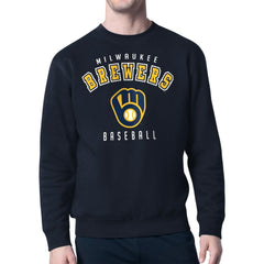Milwaukee Brewers Starter Team Logo Fleece Pullover Sweatshirt - Navy