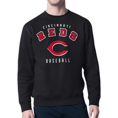 Cincinnati Reds Starter Team Logo Fleece Pullover Sweatshirt - Black