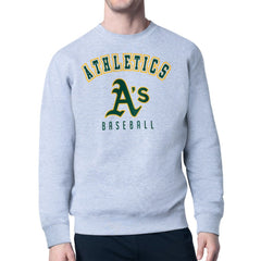 Athletics Starter Team Logo Fleece Pullover Sweatshirt - Gray