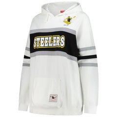 NFL Pittsburgh Steelers Women's Plus Size Head Coach Throwback Pullover Hoodie