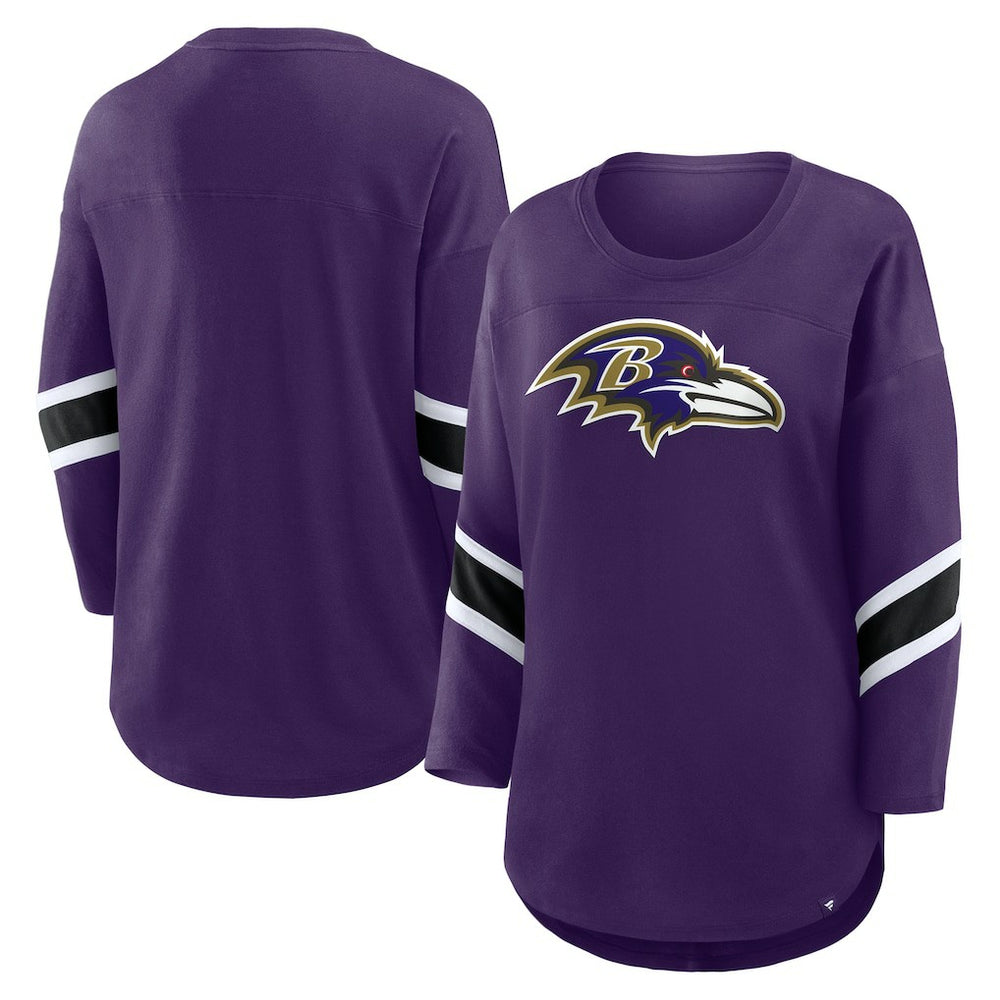 NFL Baltimore Ravens Women's Plus Size Redzone 3/4-Sleeve Scoop Neck T-Shirt