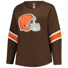 NFL Cleveland Browns Women's Plus Size Redzone 3/4-Sleeve Scoop Neck T-Shirt
