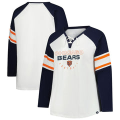 NFL Chicago Bears Women's Plus Size Redzone Lace Up Long Sleeve T-Shirt