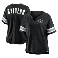 NFL Las Vegas Raiders Women's Plus Size Redzone Notch Neck T-Shirt
