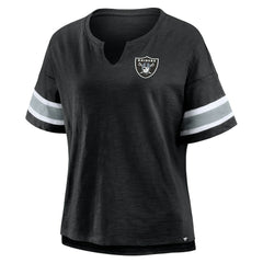 NFL Las Vegas Raiders Women's Plus Size Redzone Notch Neck T-Shirt