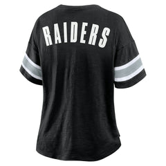 NFL Las Vegas Raiders Women's Plus Size Redzone Notch Neck T-Shirt