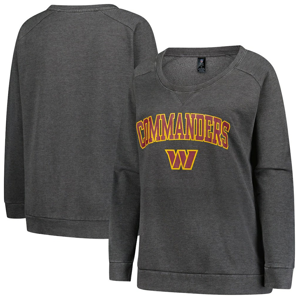 NFL Washington Commanders Profile Women's Plus Size Acid Wash Raglan Sweatshirt