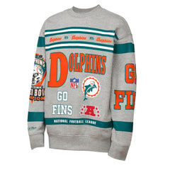 NFL Miami Dolphins Youth Throwback All-Over Print Fleece Sweatshirt