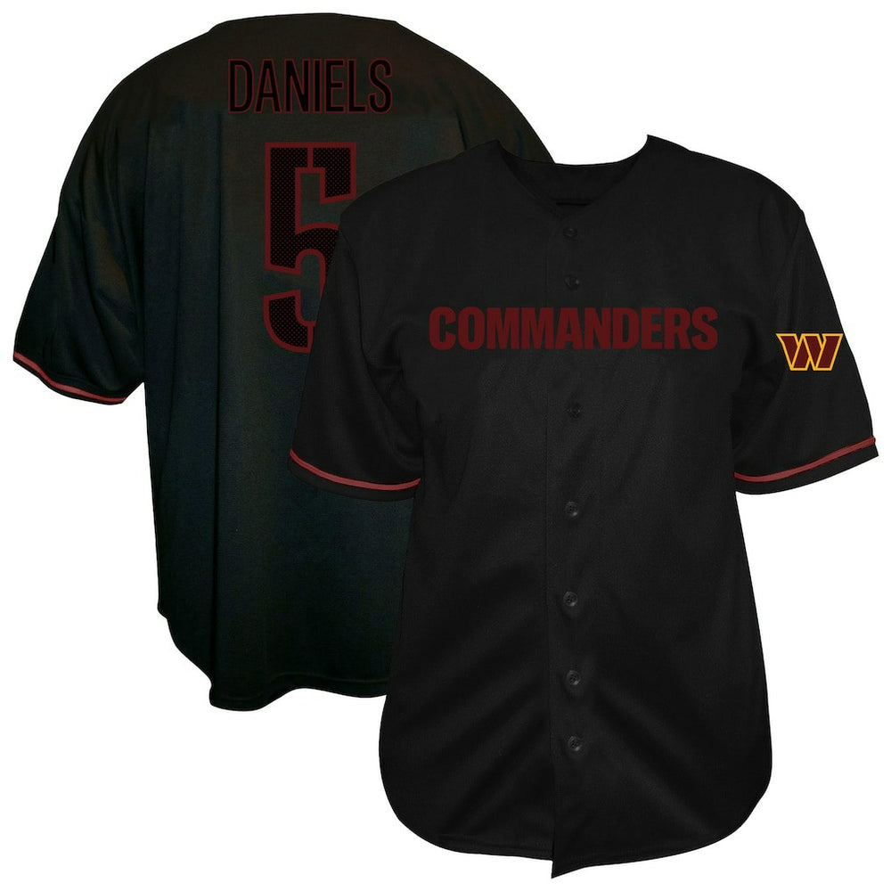 NFL Washington Commanders Jayden Daniels Big & Tall Baseball Button-Up Shirt