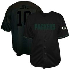 NFL Green Bay Packers Jordan Love Big & Tall Baseball Button-Up Shirt