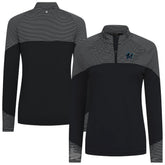 Miami Marlins Levelwear Women's Classic Stripes Insignia 2.0 Raglan Quarter-Zip Top - Black