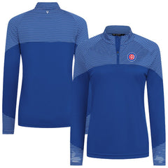 Chicago Cubs Levelwear Women's Classic Stripes Insignia 2.0 Raglan Quarter-Zip Top - Royal
