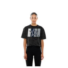 NFL Dallas Cowboys Women's Boxy Cropped Sport Night Mineral Wash T-Shirt