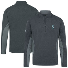 Seattle Mariners Levelwear Waffle Insignia 2.0 Quarter-Zip Pullover - Heather Black