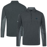 Miami Marlins Levelwear Waffle Insignia 2.0 Quarter-Zip Pullover - Heather Black