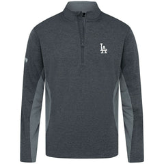 Los Angeles Dodgers Levelwear Waffle Insignia 2.0 Quarter-Zip Pullover - Heather Black
