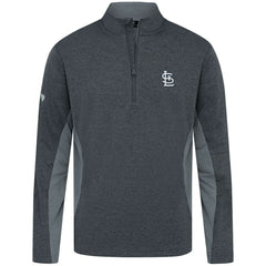 St. Louis Cardinals Levelwear Waffle Insignia 2.0 Quarter-Zip Pullover - Heather Black