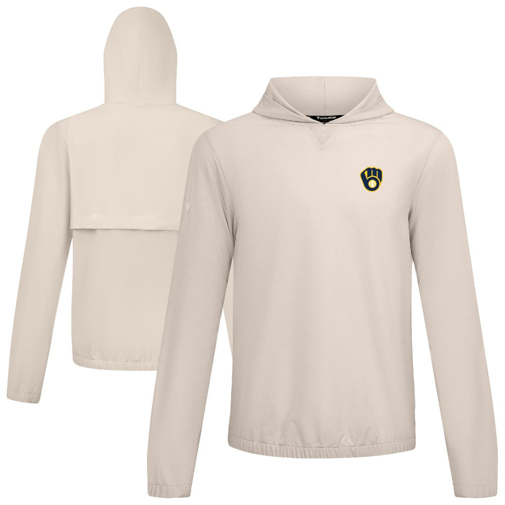 Milwaukee Brewers Levelwear Action Insignia 2.0 Pullover Hoodie - Khaki